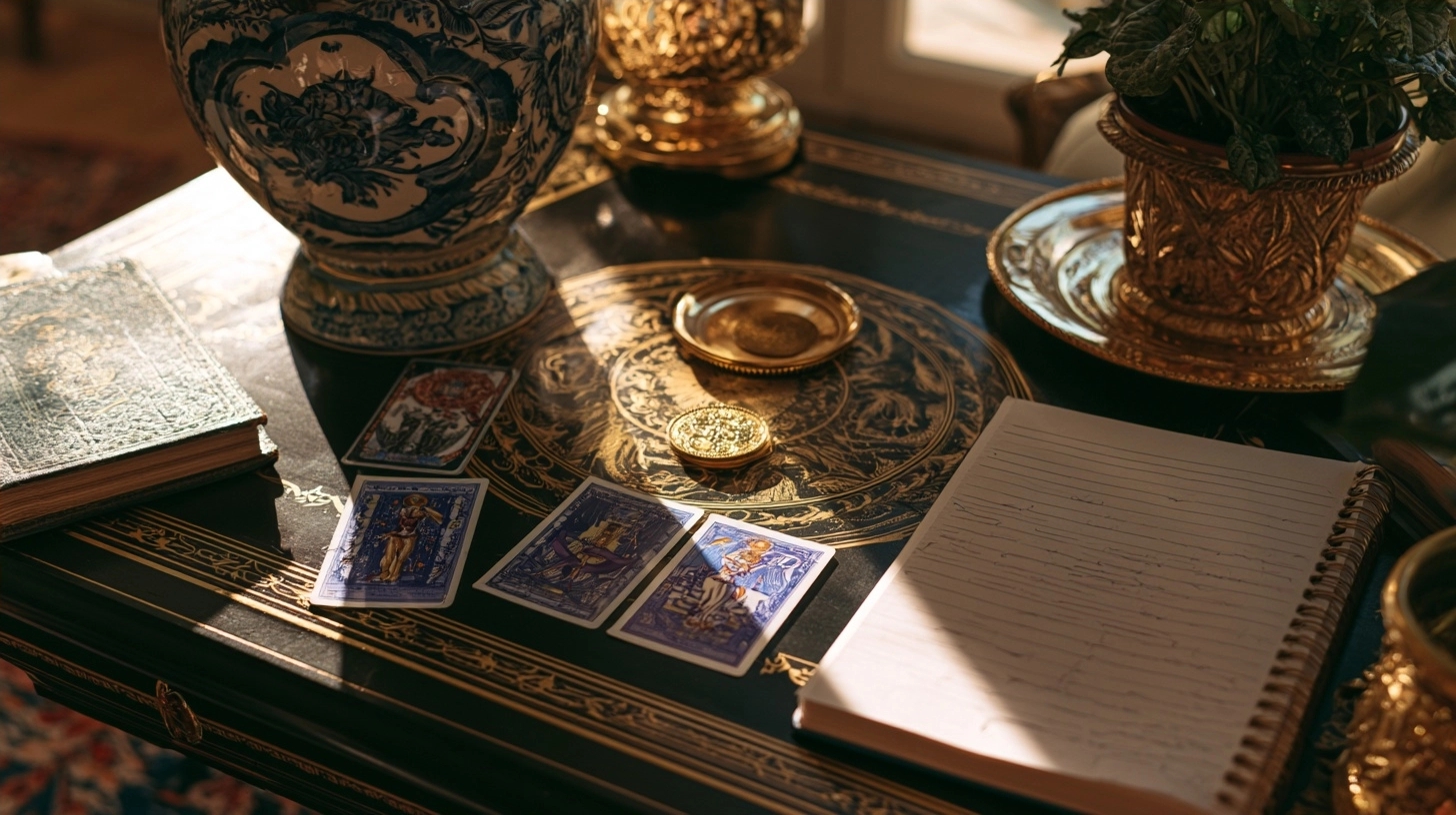 interprétation de l As de Denier dans un carnet de tarot