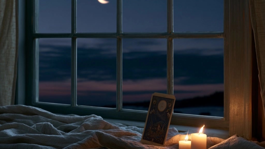 cartes de tarot sous une lumière de nouvelle lune pour une intention amoureuse