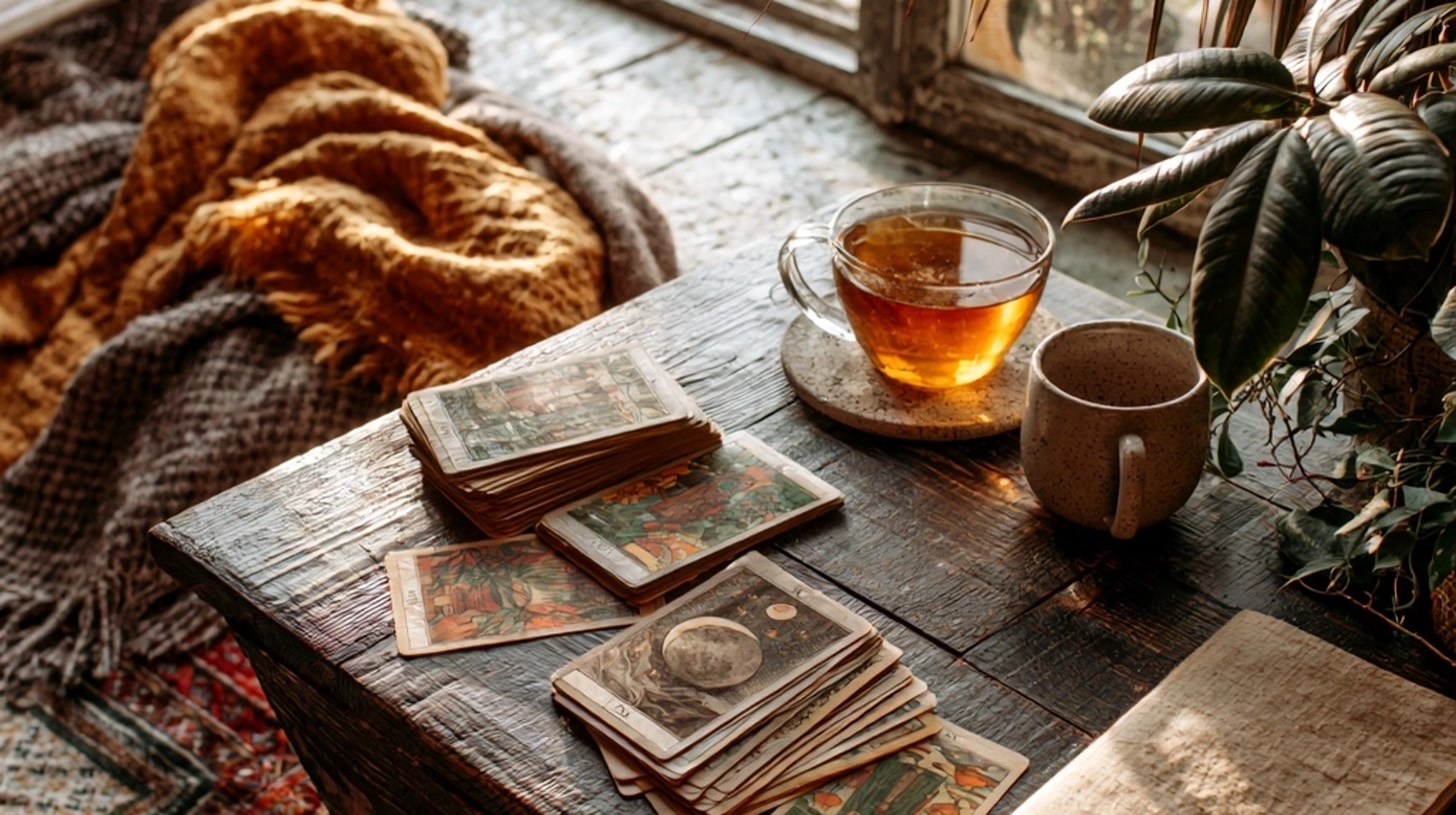 Transformer le tirage en gestes concrets de récupération avec cartes de tarot et ambiance de pleine lune