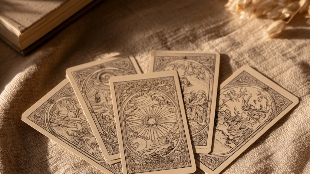 tirage tarot amour en cinq cartes disposées en demi-lune
