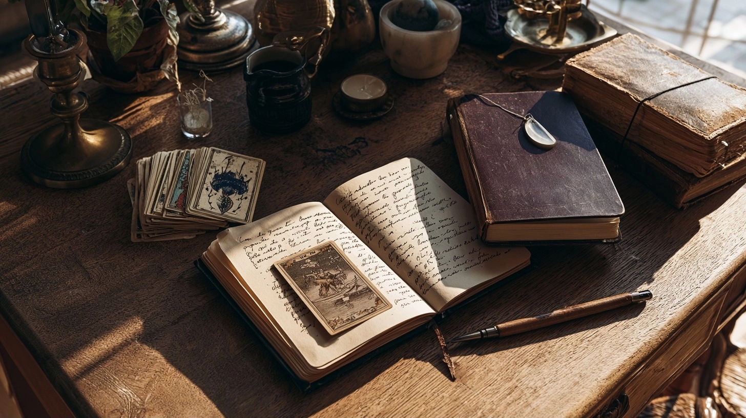 tirage tarot nouvelle lune avec carnet d’intentions et cartes
