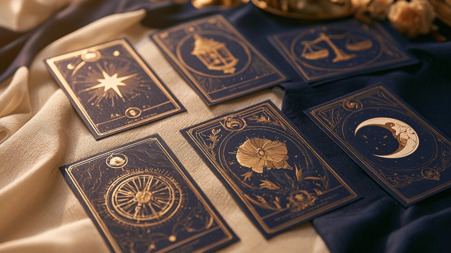 Cartes symboliques disposées pour illustrer les associations de L’Étoile
